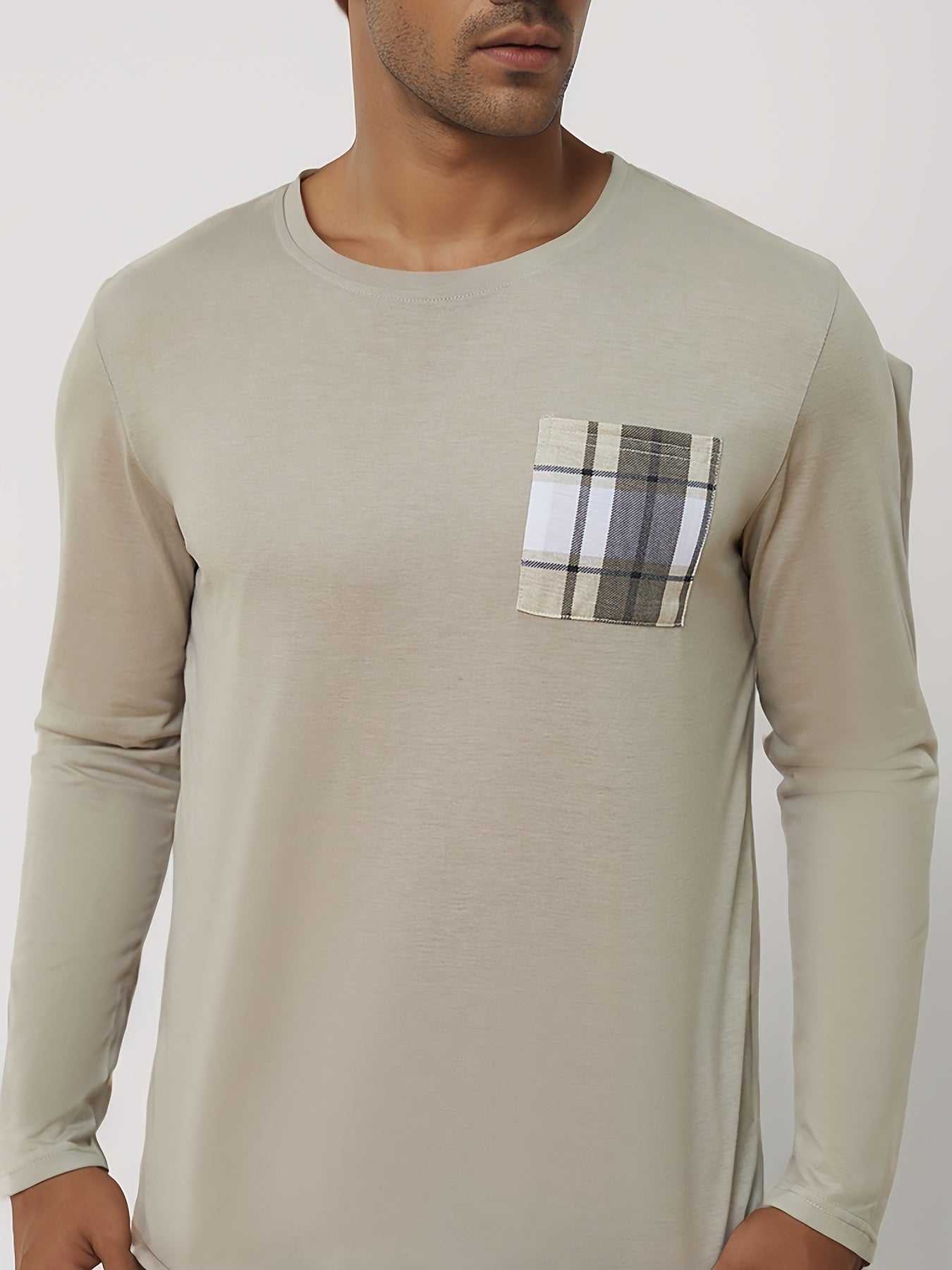 Polyester Long Sleeve Trousers Men's Pajama Set