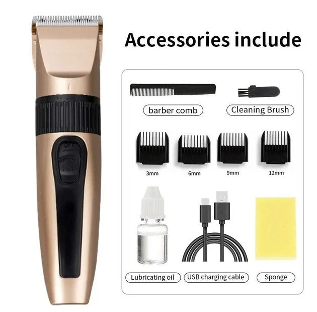 Professional Hair Clippers Trimmer Mens Barber Hair Cutting Kit Machine Cordless