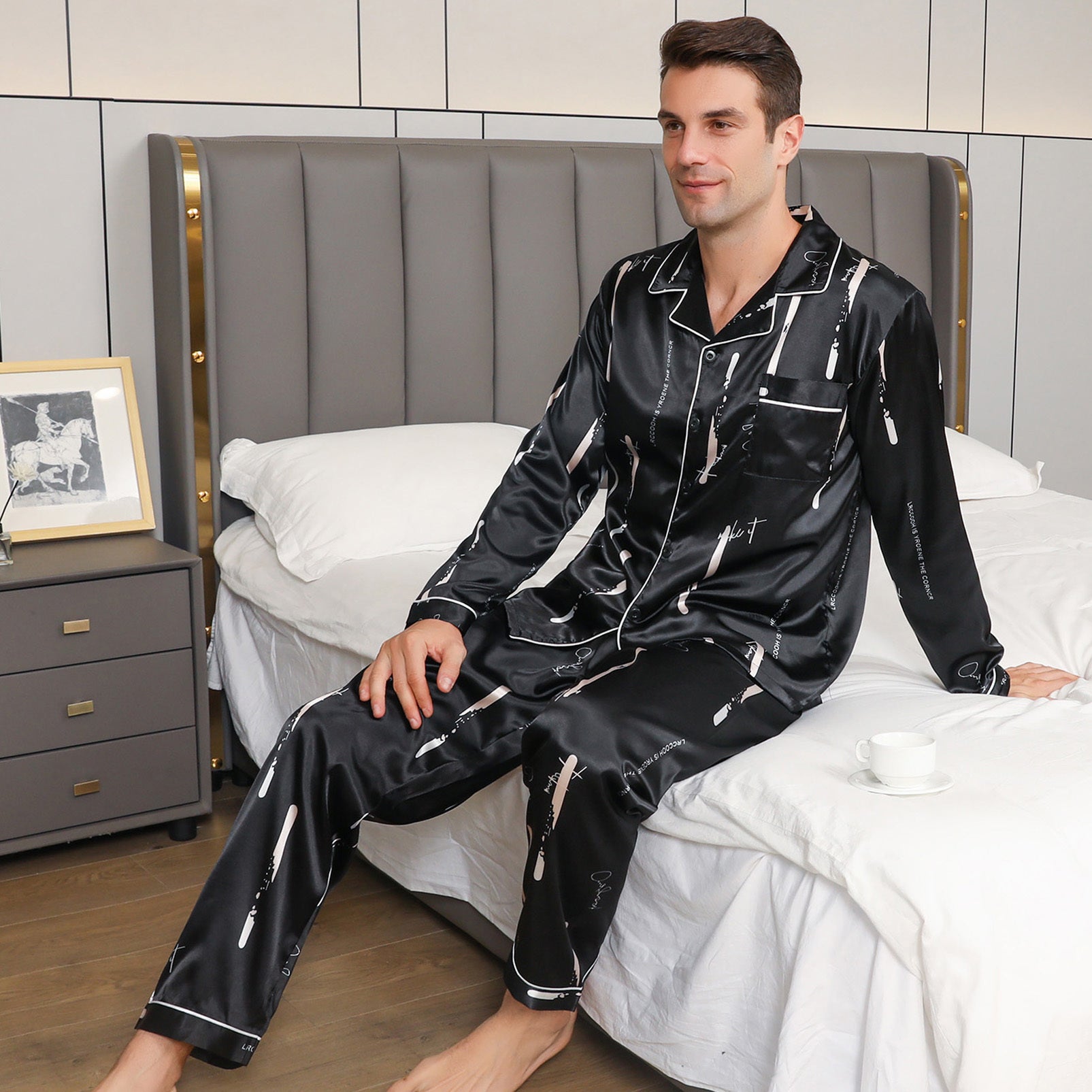 Ice Silk Men's Pajama Set