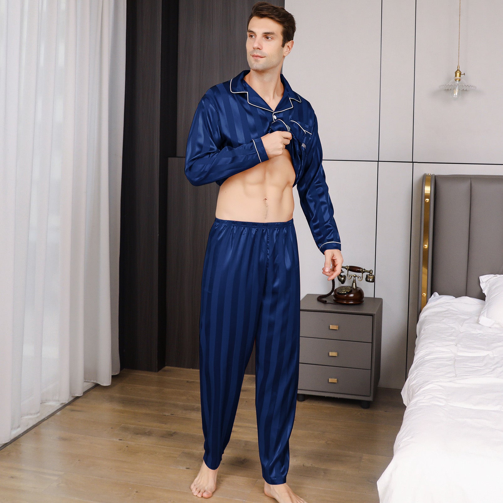 Ice Silk Men's Pajama Set