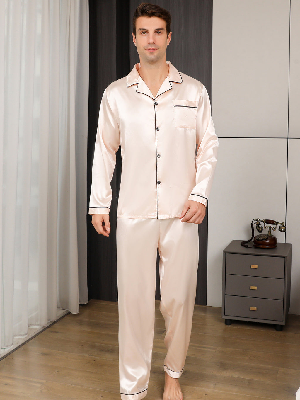 Ice Silk Men's Pajama Set
