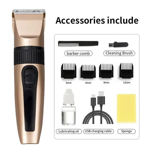 Professional Hair Clippers Trimmer Mens Barber Hair Cutting Kit Machine Cordless