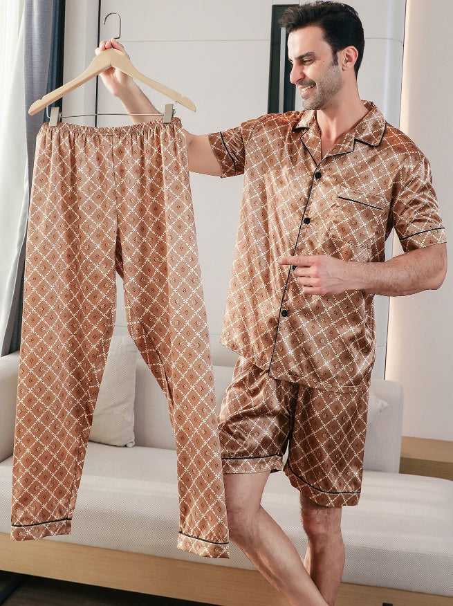 Men's Ice Silk Double Short Suit