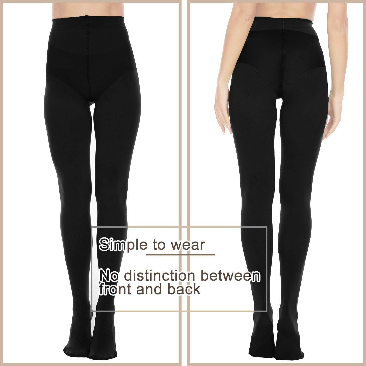 2pack 80d Opaque Black Tights For Women